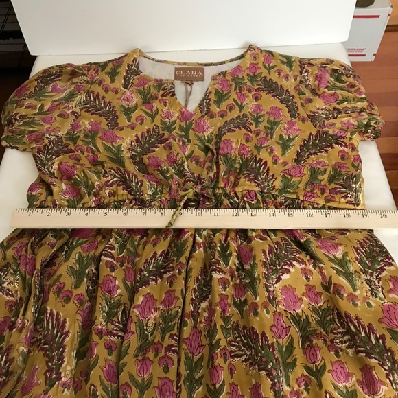 CLARA THE LABEL Marina Midi Maxi Dress Floral Golden Blossom Women’s Size Large - Picture 12 of 16